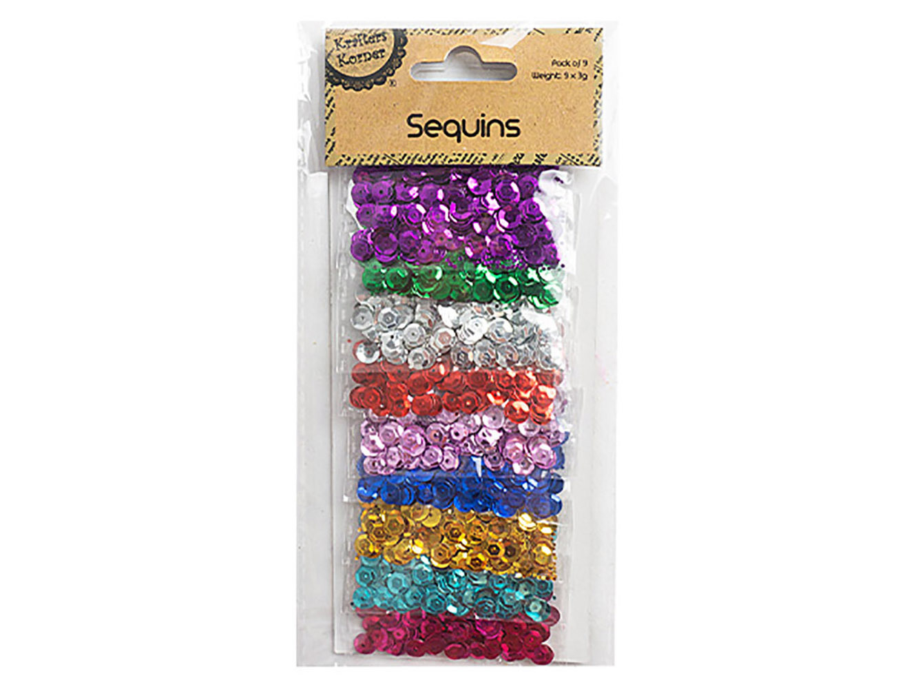 Sequin - Metallic 9 Colours x 3gms each